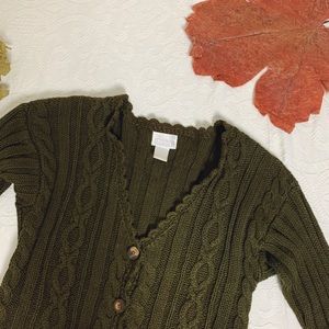 VINTAGE Chunky Knit Cardigan Sweater